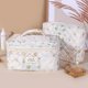 thumbnail image 4 of Set de 3 bolsitas de maquillaje de viaje con estampado floral, organizador de poliéster con cremallera, compartimentos espaciosos, ligero y portátil para guardar artículos de aseo, 4 of 6