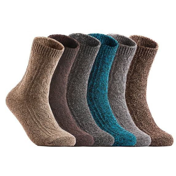 Women's 6 Pairs Pack Fashion Soft Wool Crew Socks Size 6-9 AHR1613(6 Pairs Pack)