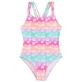 thumbnail image 1 of Maillots de Bain Justaucorps pour Filles, Sans Manches, Col Rond, Design Croisé, Dos Ouvert, pour Natation Intérieure et Extérieure, 1 of 7