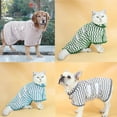 thumbnail image 4 of Harikaji Fast-Drying Pet Bathrobe, Absorbent Dog Towel Robe with Hook-and-Loop Belly Fastener, Striped Towel Wrap for Small Medium Large Dogs Cats Pink XL, 4 of 5