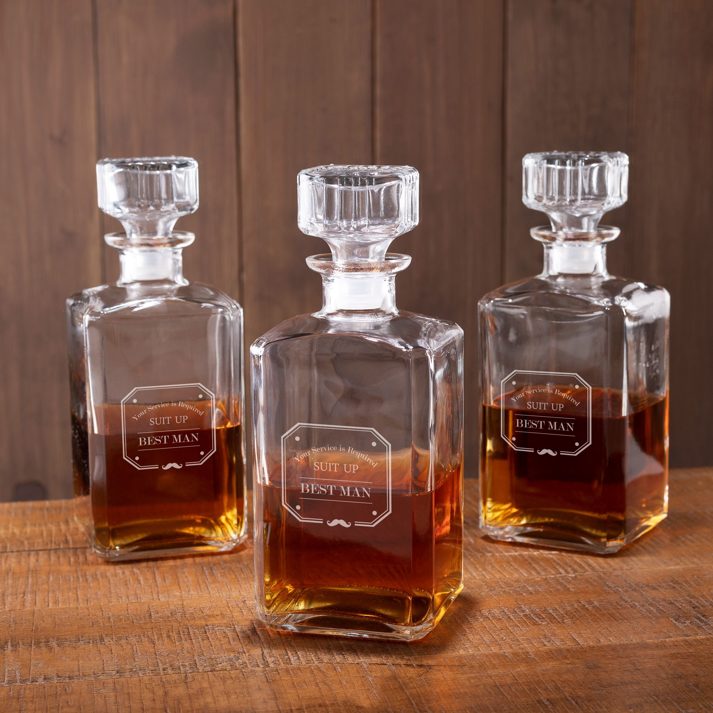 Best Man 34 oz. Glass Decanter, Whiskey Design