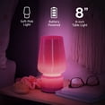 thumbnail image 3 of BrightSide Pink Little Glass Battery Lamp - 8.5" LED Table Lamp with Translucent Glass Construction, 3 of 5