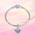 thumbnail image 2 of 925 Sterling Silver Charm Women Bracelets Necklace Women Retro Butterfly Vintage Color Dangle Charm Necklace Girl Gifts, 2 of 6