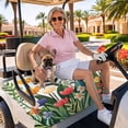 thumbnail image 3 of Golf Cart Seat Covers for 2 Seater, Spring Floral Soft Microfiber Cart Seat Towel Blanket, Botanical Flower Leaf Plant Absorbent Breathable Non Slip Bench Seats Protector for Golf Course 51"x31", 3 of 9
