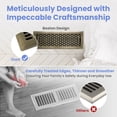 thumbnail image 7 of 4x14 Inches 2 Pack Heavy Duty Walkable Floor Register Easy Adjust Air Supply Lever Floor Vents - Boston Design - Vent Cover for Home Floor - Antique Brass, 7 of 7