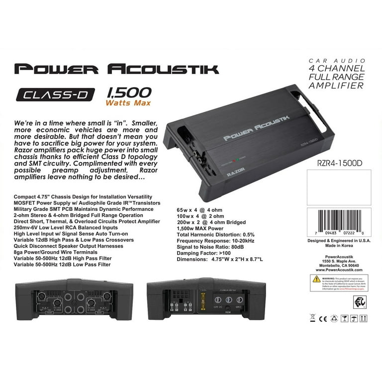 Power Acoustik RAZOR RZ1-1500D Instruction Manual Power Acoustik RAZOR RZ1-1500D Instruction Manual