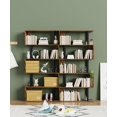 thumbnail image 2 of 5-Tier Geometric Bookcase,S Shaped Bookshelf, Wood Decorative Storage Shelving, Modern Freestanding Display Shelves, Tall Book Shelf Unit for Living Room Bedroom, Rustic Brown, 2 of 14
