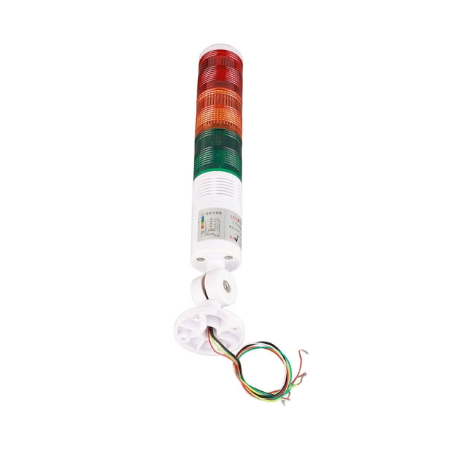LED Signal Tower Light 3 Tier Red Yellow Green IP54 Foldable Industrial Warning Lamp with Buzzer DC24V