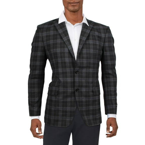 Lauren Ralph Lauren Mens Lexington Woven Plaid Two-Button Blazer