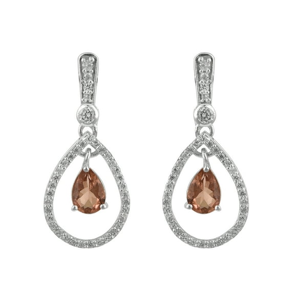 Mooneye Floating Halo 925 Sterling Silver Morganite Teardrop Women Valentines Day Gifts Engagement Earrings
