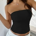 thumbnail image 2 of TODOZO Strapless Tops for Women Tube Tops for Women Strapless Bandeau Tanks Casual Backless Shirts Sleeveless Blouse New Y2K Solid Color Backless Knit Strapless Top for Women, 2 of 7