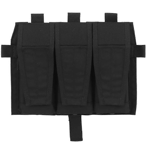 56mm Triple Magazine Pouch, Tactical Magazine Pouch with Hook and Loop Closure/Black/BLK