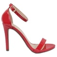 thumbnail image 2 of Delicious Shoes Women Ankle Strap High Heel Open Toe Formal/Casual Dress Sandals JAIDEN Red Patent 9, 2 of 2