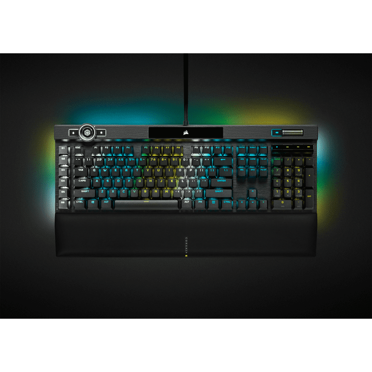 CORSAIR K100 RGB Mechanical Gaming Keyboard, Backlit RGB LED CHERRY MX  SPEED, Double-Shot PBT Keycaps, with Magnetic Detachable Memory Foam Palm  Rest - Black 