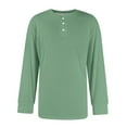 thumbnail image 7 of Resicozy Men's Henley Shirts Long Sleeve T-Shirts Casual Fashion Pullover Shirt Soft Stretch Basic Tee Fall Top Light Green M, 7 of 7