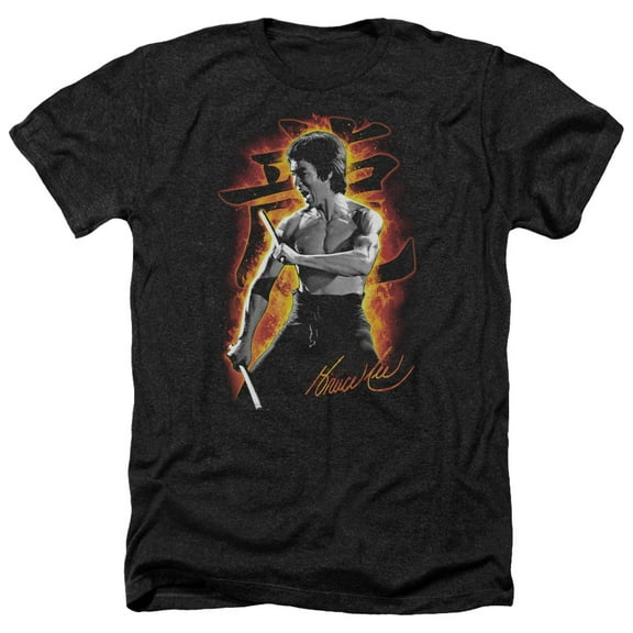 Bruce Lee - Dragon Fire - Heather Short Sleeve Shirt - Small