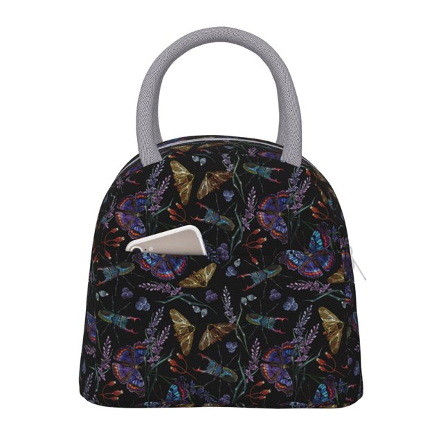 Balery Lavender Flowers Bolsa de Almuerzo para Mujeres, Caja de Almuerzo, Bolsa de Almuerzo Pequeña Impermeable, Tote de Almuerzo Reutilizable con Gran Capacidad