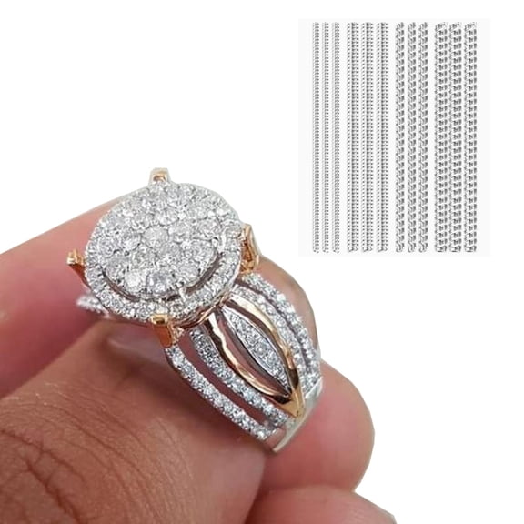 shngshifan Two-Tone Diamond Cluster Ring, 925 Sterling Silver, Size 6(Ring Size Adjuster)
