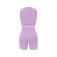 thumbnail image 6 of Hueook Sweat Suits For Womens 2 Piece Women's Fashion Two-piece Solid Color V-Neck Tank And Short Sports Casual Suit Purple M, 6 of 7