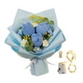 thumbnail image 1 of Ramo de tulipanes de ganchillo, ramo tejido, decoraciones para el día de San Valentín, tejido a mano Azul, 1 of 9