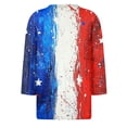 thumbnail image 4 of Women’s Long Sleeve Crew Neck Star Print Casual Pullover Top Gradient Pattern Lightweight Loose Fit Blouse for Everyday Wear Royal Blue S, 4 of 5