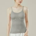 thumbnail image 3 of Fanxing Shelf Bra Tank Tops for Women Adjustable Spaghetti Strap Yoga Shirts Basic Padded Tank Tops Undershirts Built in Bra Gray,XL, 3 of 8