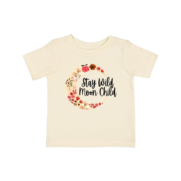 Inktastic Baby Stay Wild Moon Child Crescent Moon with Flowers Girls Baby T-Shirt
