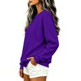 thumbnail image 4 of Women's Long Sleeve Crewneck Oversized Sweatshirts Loose Fit Pullover Tops Soft Cute Shirts Work＆Casual Daily Lounge Wear Fall Winter Clothes, 4 of 4