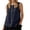 Navy, variant on Women's Tank Tops Round Neck Button Down Shirts Cotton Linen Sleeveless Top Casual Summer Cami White L