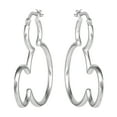 thumbnail image 4 of Disney Mickey Mouse Women's Sterling Silver Mickey Head Hoop Earrings, 4 of 6