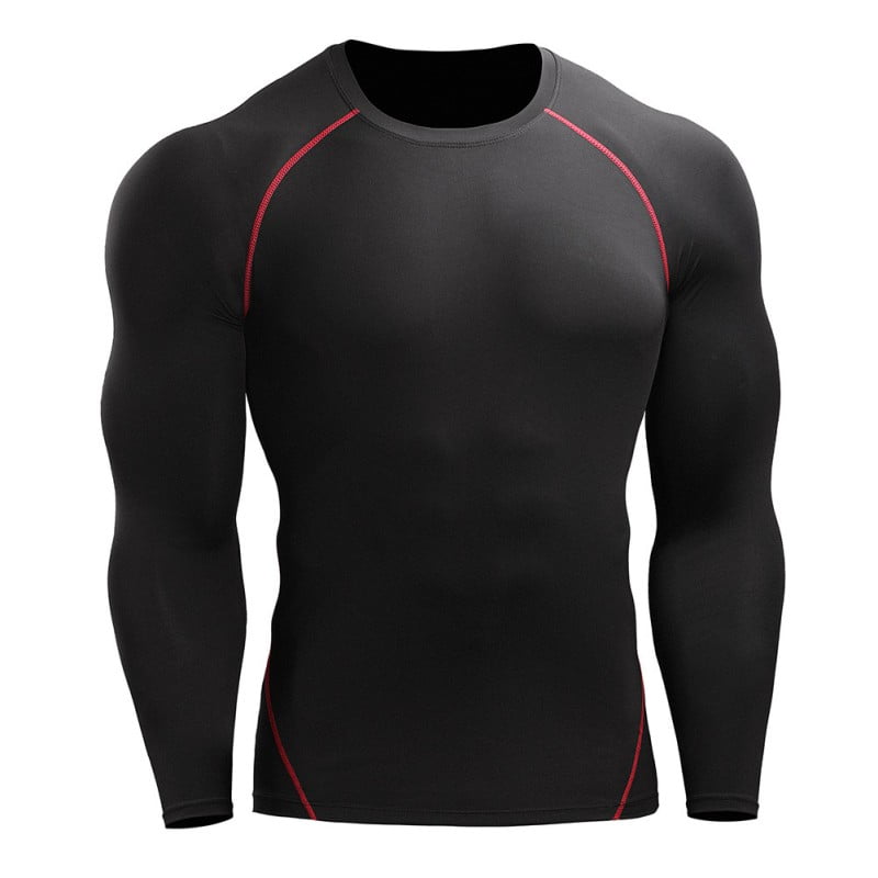 Details about   Mens Athletic Workout Set Gym Compression Outfits Long Sleeve T-shirt and Pants 
