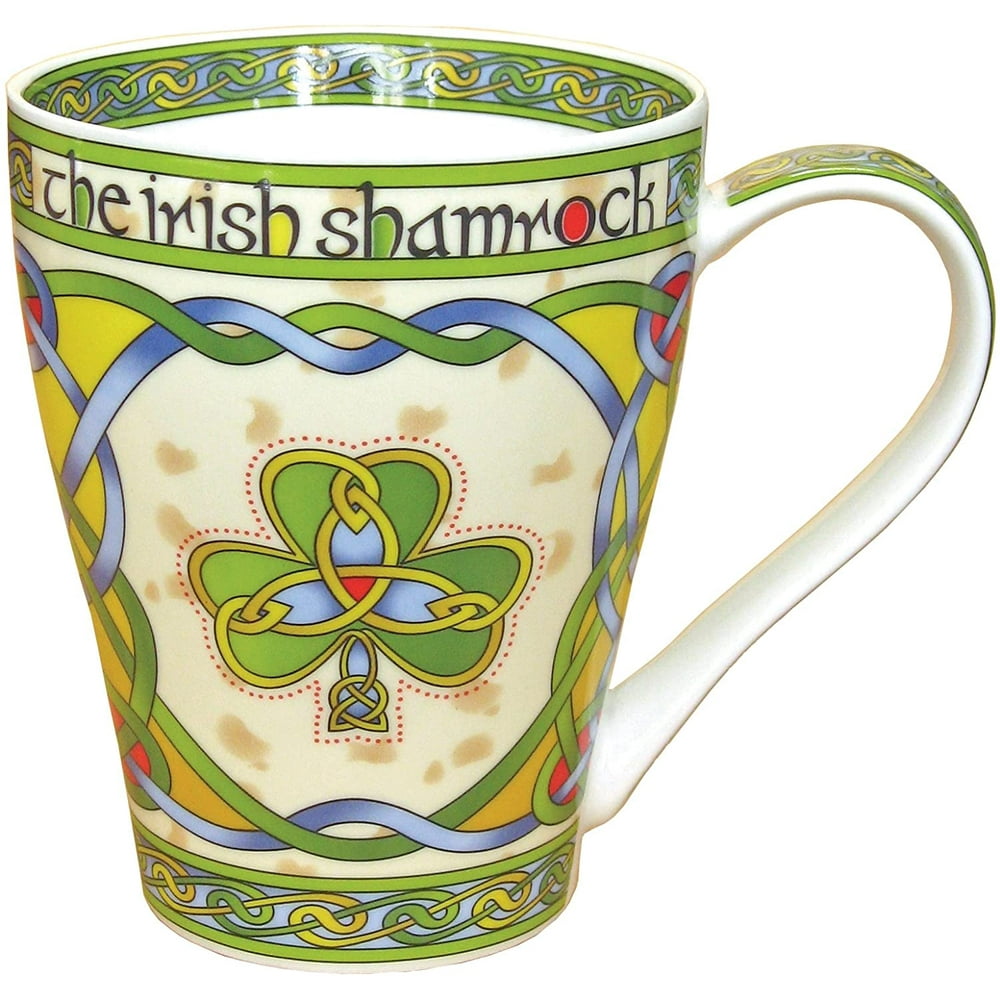 Royal Tara Irish Shamrock Coffee Mug with Celtic Knots