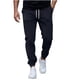 thumbnail image 2 of Ceisia Men Solid Color Loose Casual Pants Elastic Waist Drawstring Sports Gift Work Trousers, 2 of 9
