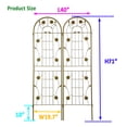 thumbnail image 2 of 2 Pack Metal Garden Trellis 71 x 19.7 Rustproof Outdoor Trellis for Climbing Plants Vertical Flower Vine Support Brown, 2 of 12