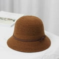 thumbnail image 5 of CoCopeaunt New Autumn And Winter Wool Top Hat, Matching Wool Round Top Hat Bow Basin Hat, 5 of 6
