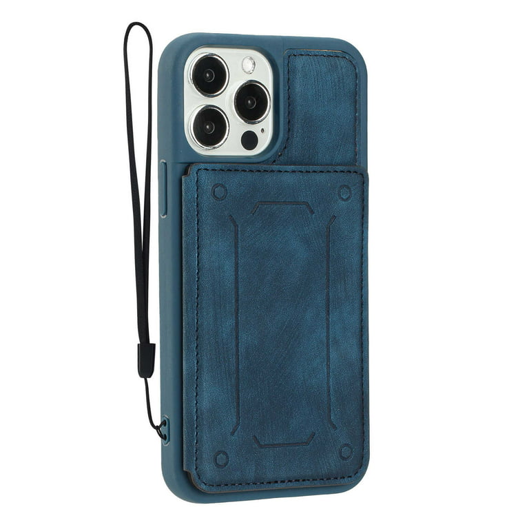 iPhone Wallet Case with Card Holder Double Magnetic Buttons