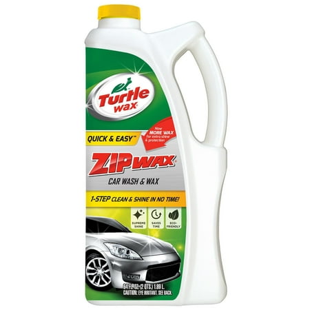 Turtle Wax Zip Wax Car Wash and Wax - Uses powerful sudsing action to leave your car with a sparkling, streak-free finish, 64 oz bottle, sold by each