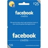 Facebook Credits $25 Prepaid Card