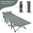 thumbnail image 3 of Goplus Lit de Camp Grand Pliable en Acier Robuste pour Intérieur et Extérieur Lit de Couchage Gris, 3 of 10