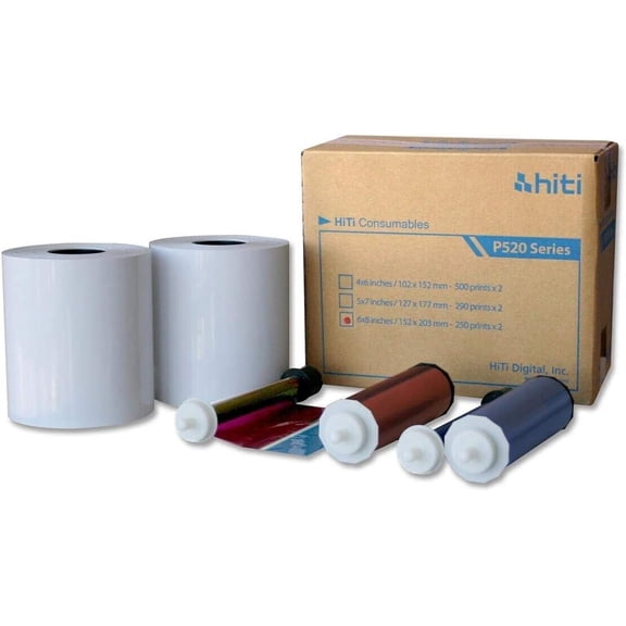 HiTi 6x8" Ribbon & Paper Media Print Kit for P520L & P525L Printers (2 Rolls, 500 Prints)
