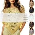 thumbnail image 5 of YTCAMLO Sequin Womens Tassels Poncho Top Dressy Hollow Out Shawl Capes for Party Festival See Through Cover Up Beachwear, 5 of 5