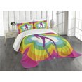 thumbnail image 3 of Ambesonne Psychedelic Quilted Bedspread Set 3 Pcs, Flower Woman Dance, King Size, Multicolor, 3 of 5
