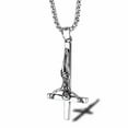 thumbnail image 2 of MATROOY Men's Stainless Steel Upside Down Cross Necklace for Men Inverted Pendant Chain-B, 2 of 9