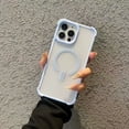 thumbnail image 2 of Magnetic Case for iPhone 16, Compatible with Mag-Safe, Raised Corners Shockproof Military Grade Drop Protection Translucent Slim Rugged Phone Cover for iPhone 16, Blue, 2 of 9