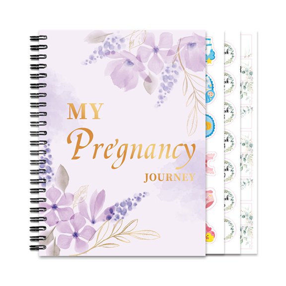 My Pregnancy Journey Book with Cartoon Stickers Hardcover Journal Planner Baby Memory Notebook
