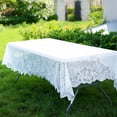 thumbnail image 3 of BalsaCircle 60" x 126" White Rectangular Tablecloth Floral Lace Table Linens Dining, 3 of 6