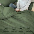 thumbnail image 6 of DNG Creations Moss Colour 5 Piece Point Botton Comforter Solid All-Season 550 GSM 100% Egyptian Cotton, 800 Threads Count - California King - Size, 6 of 7