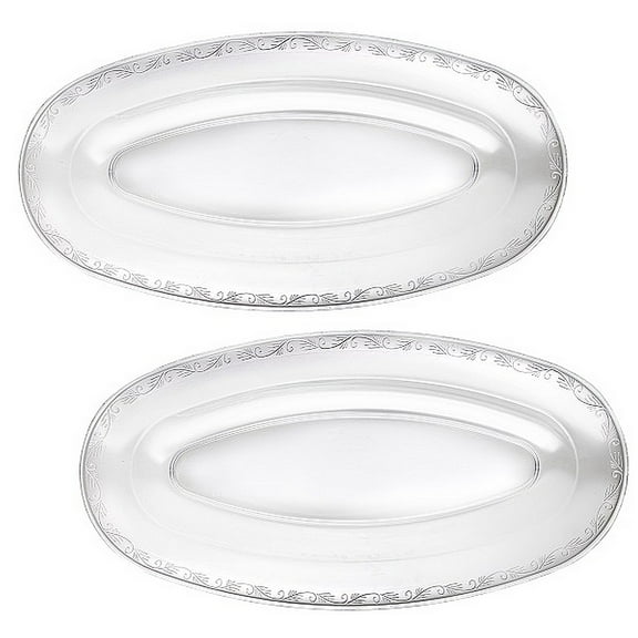 1 - Party Essentials 17.5" x 9" Oval Tray - Clear
