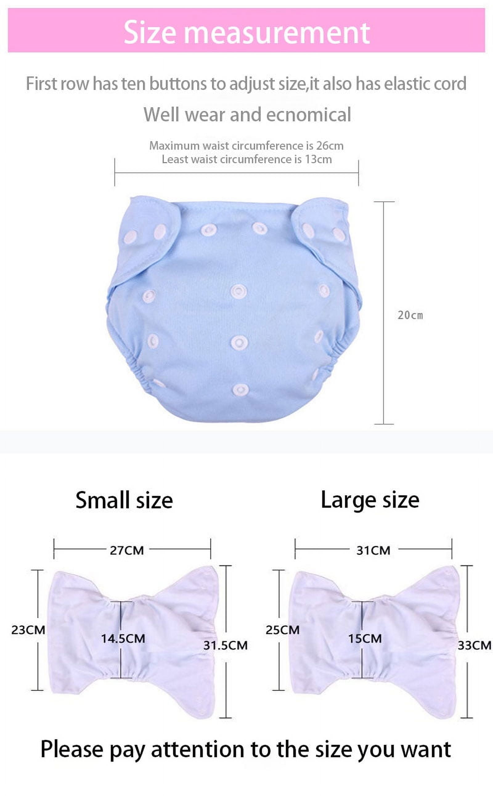 Duslogis 8 Pack Washable Diapers Waterproof Diapers One Size Washable Diapers for Baby- Baby Diaper Panties for 3-10KG Baby