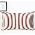 thumbnail image 3 of Decorative Throw Pillow Covers Set of 2 Wine Red Striped Pillow Covers 12x20 Inch Throw Pillow Cover Linen Pillowcase Modern Farmhouse Outdoor Pillow Covers for Couch Sofa Living Room, 3 of 6